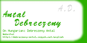 antal debreczeny business card